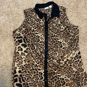 Leopard print sleeveless top